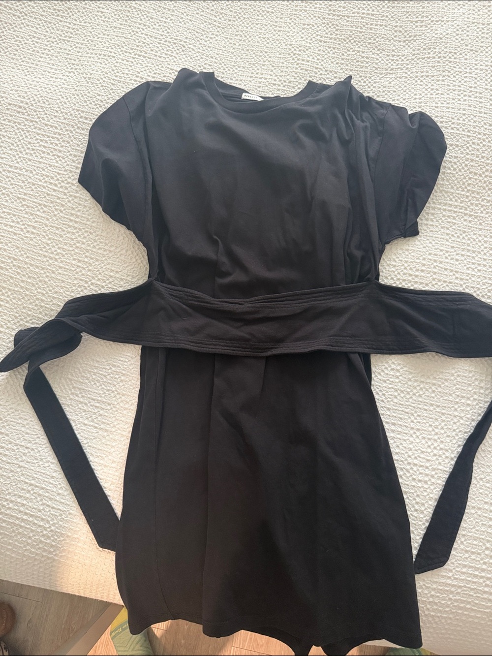 Rebecca Minkoff Black Wrap-Style Short Dress